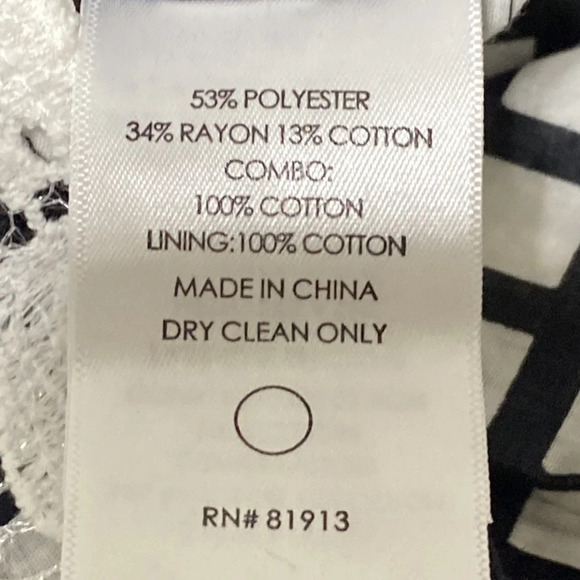 Tracy Reese White & Black Floral Lace High Low Mini Dress 0 - Picture 8 of 9